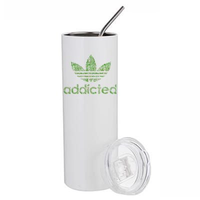 Addicted Weed Logo Stainless Steel Tumbler