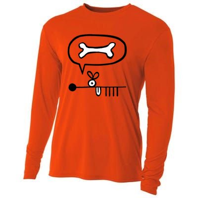 Abstract Dog Expresses Innermost Desire Cooling Performance Long Sleeve Crew