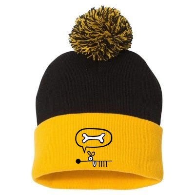 Abstract Dog Expresses Innermost Desire Pom Pom 12in Knit Beanie