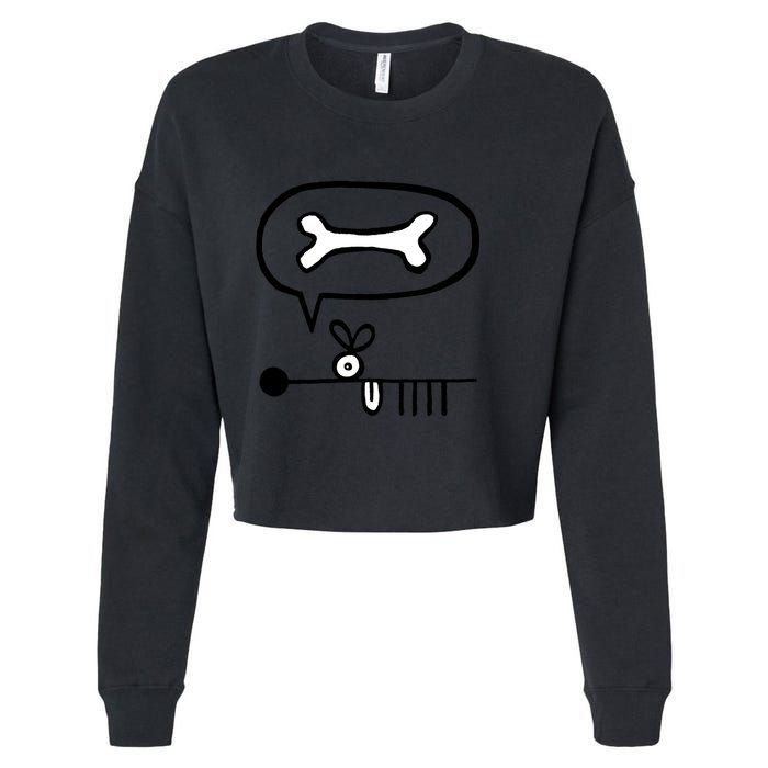 Abstract Dog Expresses Innermost Desire Cropped Pullover Crew