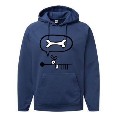 Abstract Dog Expresses Innermost Desire Performance Fleece Hoodie