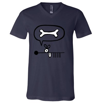 Abstract Dog Expresses Innermost Desire V-Neck T-Shirt