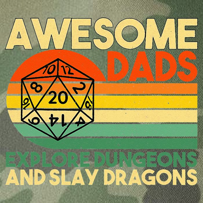 Awesome Dads Explore Dungeons DM RPG Dice Dragon Legacy Tie Dye Trucker Hat