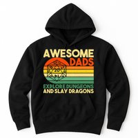 Awesome Dads Explore Dungeons DM RPG Dice Dragon Hoodie