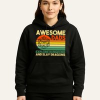 Awesome Dads Explore Dungeons DM RPG Dice Dragon Hoodie