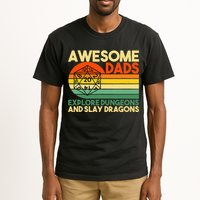 Awesome Dads Explore Dungeons DM RPG Dice Dragon Tall T-Shirt