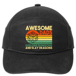 Awesome Dads Explore Dungeons DM RPG Dice Dragon 7-Panel Snapback Hat