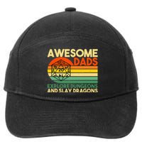 Awesome Dads Explore Dungeons DM RPG Dice Dragon 7-Panel Snapback Hat