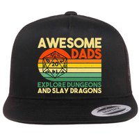Awesome Dads Explore Dungeons DM RPG Dice Dragon Flatbill Hat