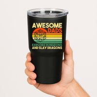 Awesome Dads Explore Dungeons DM RPG Dice Dragon Tumbler