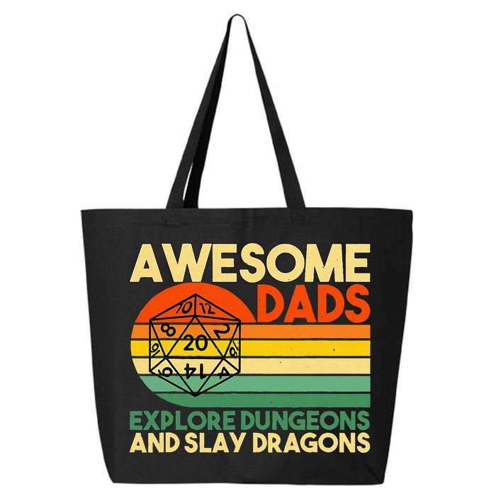 Awesome Dads Explore Dungeons DM RPG Dice Dragon 25L Jumbo Tote