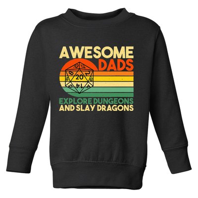 Awesome Dads Explore Dungeons DM RPG Dice Dragon Toddler Sweatshirt