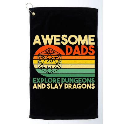 Awesome Dads Explore Dungeons DM RPG Dice Dragon Golf Towel