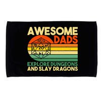 Awesome Dads Explore Dungeons DM RPG Dice Dragon Microfiber Hand Towel