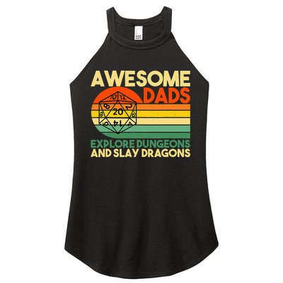 Awesome Dads Explore Dungeons DM RPG Dice Dragon Women's Perfect Tri Rocker Tank