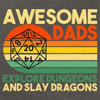 Awesome Dads Explore Dungeons DM RPG Dice Dragon Cotton Canvas Backpack