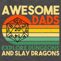 Awesome Dads Explore Dungeons DM RPG Dice Dragon Vector Backpack