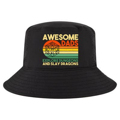 Awesome Dads Explore Dungeons DM RPG Dice Dragon Cool Comfort Performance Bucket Hat