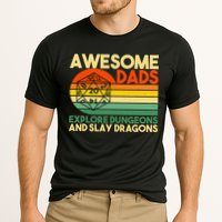 Awesome Dads Explore Dungeons DM RPG Dice Dragon Performance Shirt
