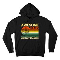 Awesome Dads Explore Dungeons DM RPG Dice Dragon Hoodie