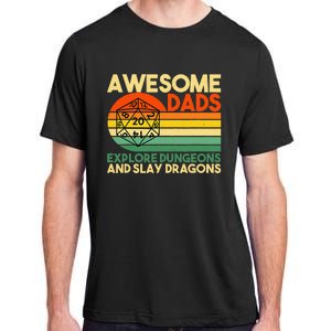 Awesome Dads Explore Dungeons DM RPG Dice Dragon Adult ChromaSoft Performance T-Shirt