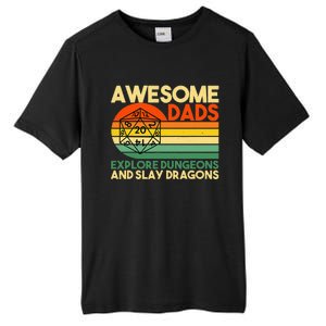 Awesome Dads Explore Dungeons DM RPG Dice Dragon Tall Fusion ChromaSoft Performance T-Shirt