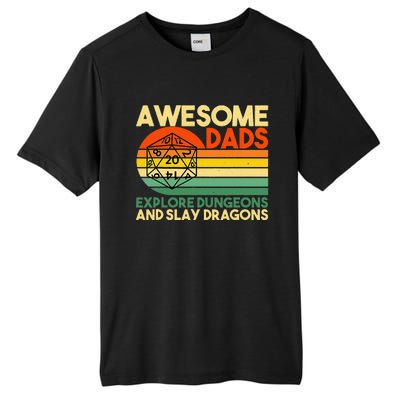 Awesome Dads Explore Dungeons DM RPG Dice Dragon Tall Fusion ChromaSoft Performance T-Shirt