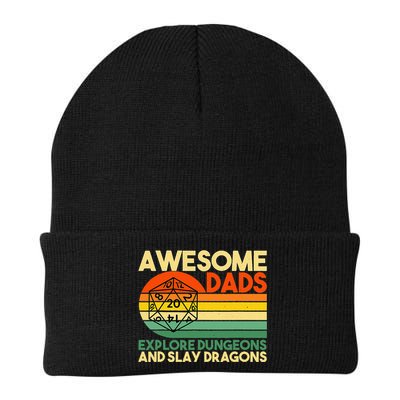 Awesome Dads Explore Dungeons DM RPG Dice Dragon Beanie