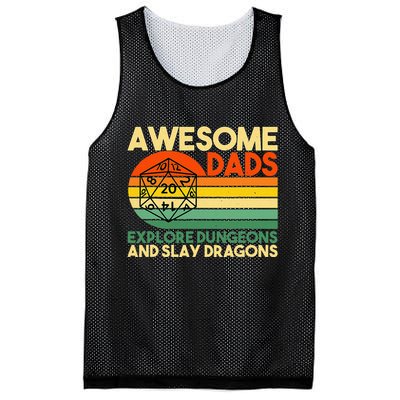 Awesome Dads Explore Dungeons DM RPG Dice Dragon Mesh Reversible Basketball Jersey Tank