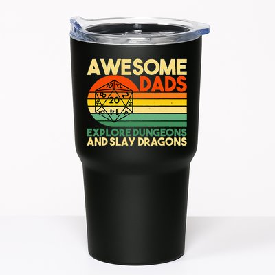 Awesome Dads Explore Dungeons DM RPG Dice Dragon Tumbler