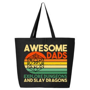 Awesome Dads Explore Dungeons DM RPG Dice Dragon 25L Jumbo Tote