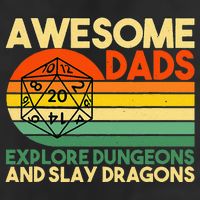 Awesome Dads Explore Dungeons DM RPG Dice Dragon 25L Jumbo Tote