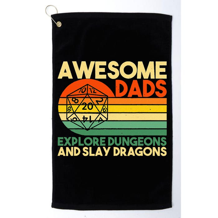 Awesome Dads Explore Dungeons DM RPG Dice Dragon Golf Towel