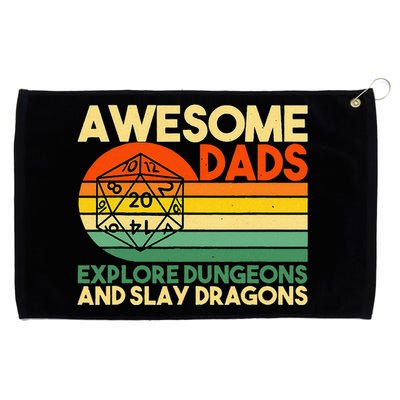Awesome Dads Explore Dungeons DM RPG Dice Dragon Grommeted Golf Towel