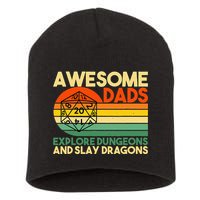 Awesome Dads Explore Dungeons DM RPG Dice Dragon Short Acrylic Beanie
