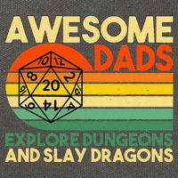 Awesome Dads Explore Dungeons DM RPG Dice Dragon Cotton Canvas Backpack
