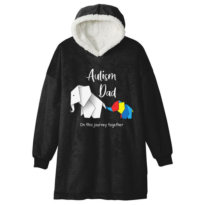 Autism Dad Elephant Autism Awareness Hooded Wearable Blanket