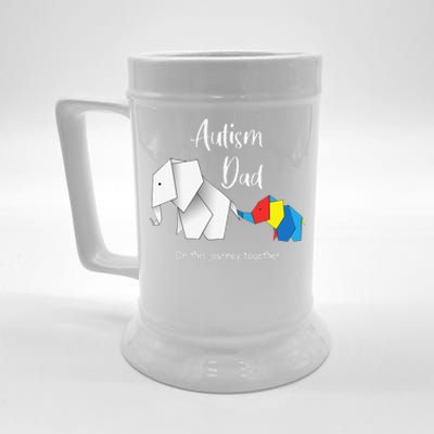 Autism Dad Elephant Autism Awareness Beer Stein