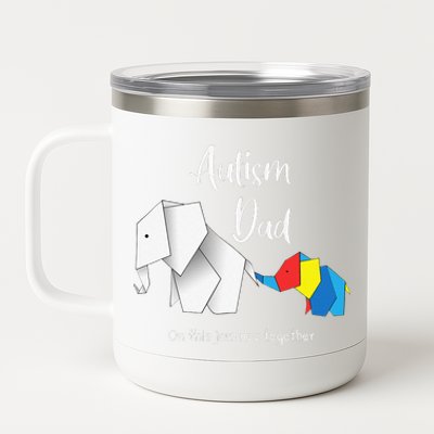 Autism Dad Elephant Autism Awareness 12 oz Stainless Steel Tumbler Cup