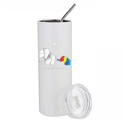 Autism Dad Elephant Autism Awareness Stainless Steel Tumbler