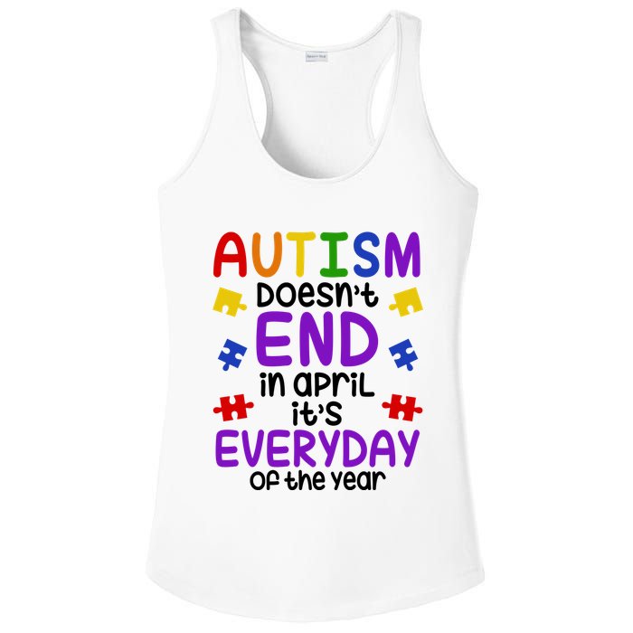Autism Doesnt End In April Its Everyday Of The Year Ladies PosiCharge Competitor Racerback Tank