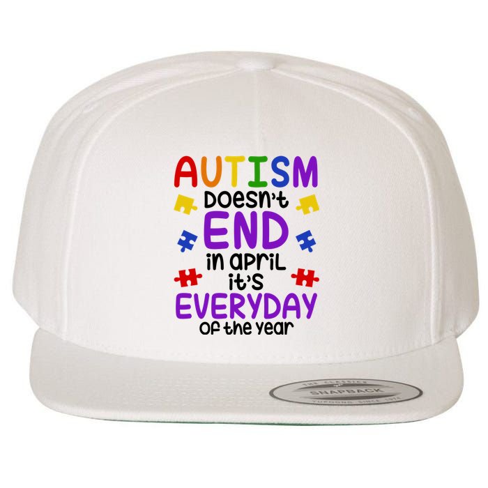 Autism Doesnt End In April Its Everyday Of The Year Wool Snapback Cap