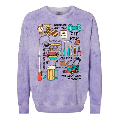 Awesome Dad Ever Fishing Partners Colorblast Crewneck Sweatshirt