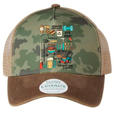 Awesome Dad Ever Fishing Partners Legacy Tie Dye Trucker Hat