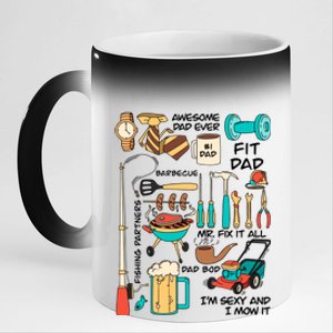 Awesome Dad Ever Fishing Partners 11oz Black Color Changing Mug