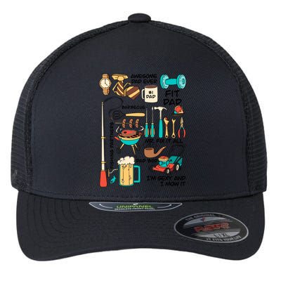 Awesome Dad Ever Fishing Partners Flexfit Unipanel Trucker Cap