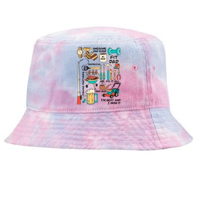 Awesome Dad Ever Fishing Partners Tie-Dyed Bucket Hat