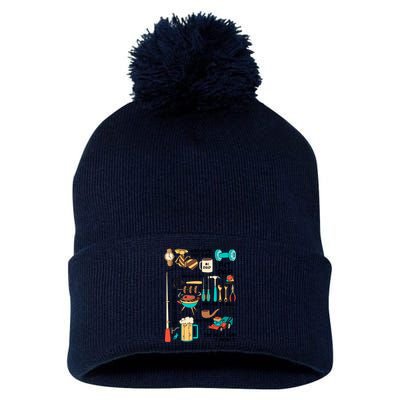 Awesome Dad Ever Fishing Partners Pom Pom 12in Knit Beanie