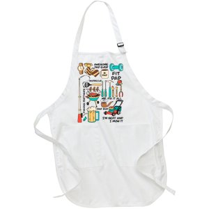 Awesome Dad Ever Fishing Partners Full-Length Apron With Pockets