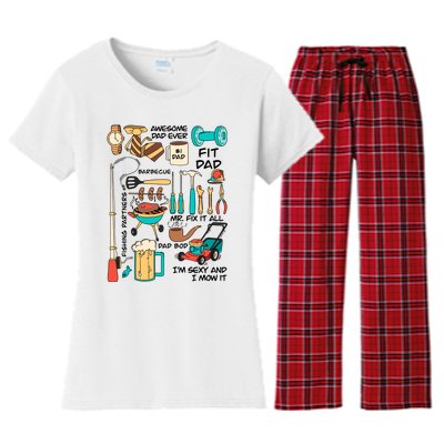 Awesome Dad Ever Fishing Partners Women's Flannel Pajama Set